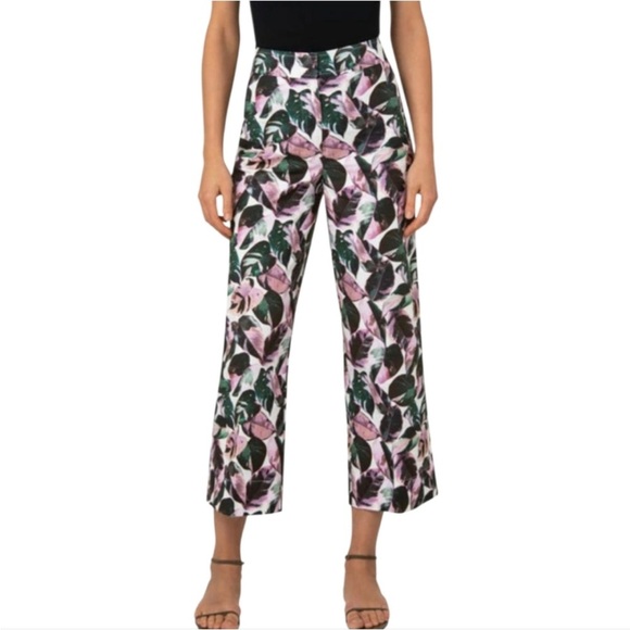 Akris Punto Tropical Leaf Print Pants size 10 - Picture 1 of 10
